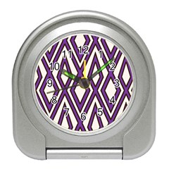 Diamond Key Stripe Purple Chevron Travel Alarm Clocks by Mariart