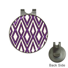 Diamond Key Stripe Purple Chevron Hat Clips With Golf Markers