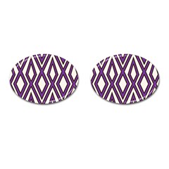 Diamond Key Stripe Purple Chevron Cufflinks (oval) by Mariart