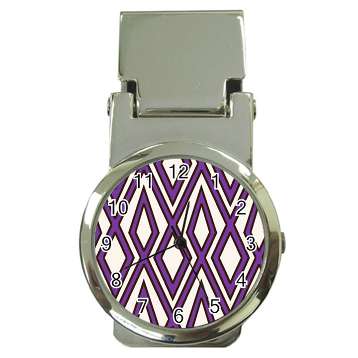 Diamond Key Stripe Purple Chevron Money Clip Watches