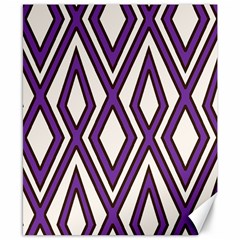 Diamond Key Stripe Purple Chevron Canvas 8  X 10  by Mariart