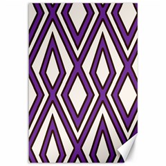 Diamond Key Stripe Purple Chevron Canvas 12  X 18   by Mariart