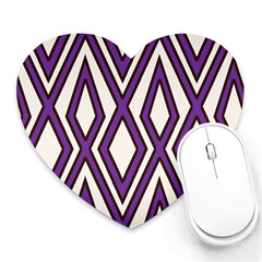 Diamond Key Stripe Purple Chevron Heart Mousepads by Mariart