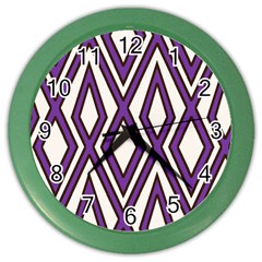 Diamond Key Stripe Purple Chevron Color Wall Clocks by Mariart