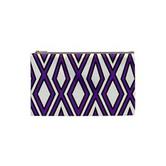 Diamond Key Stripe Purple Chevron Cosmetic Bag (small)  by Mariart