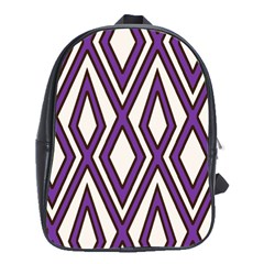 Diamond Key Stripe Purple Chevron School Bags(large)  by Mariart