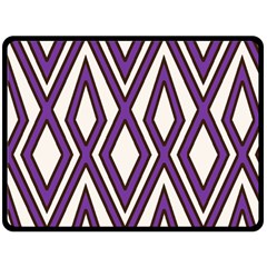 Diamond Key Stripe Purple Chevron Fleece Blanket (large)  by Mariart