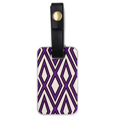 Diamond Key Stripe Purple Chevron Luggage Tags (one Side) 