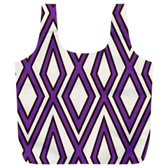 Diamond Key Stripe Purple Chevron Full Print Recycle Bags (l) 