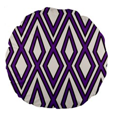 Diamond Key Stripe Purple Chevron Large 18  Premium Flano Round Cushions by Mariart