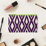 Diamond Key Stripe Purple Chevron Cosmetic Bag (XS) Front