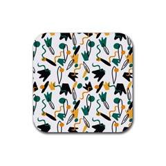 Flowers Duck Legs Line Rubber Coaster (square) 