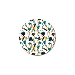 Flowers Duck Legs Line Golf Ball Marker