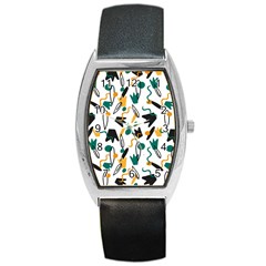 Flowers Duck Legs Line Barrel Style Metal Watch by Mariart