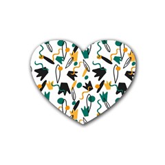 Flowers Duck Legs Line Heart Coaster (4 Pack) 