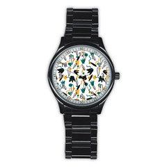 Flowers Duck Legs Line Stainless Steel Round Watch by Mariart