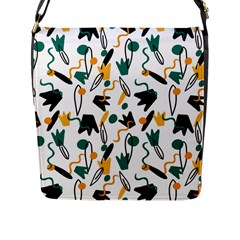 Flowers Duck Legs Line Flap Messenger Bag (l)  by Mariart