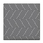 Escher Striped Black And White Plain Vinyl Tile Coasters Front