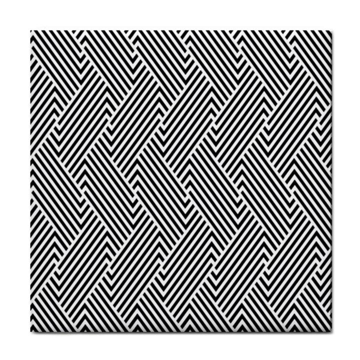 Escher Striped Black And White Plain Vinyl Tile Coasters