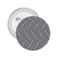 Escher Striped Black And White Plain Vinyl 2 25  Buttons by Mariart