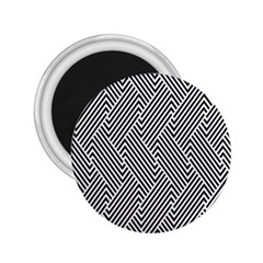 Escher Striped Black And White Plain Vinyl 2 25  Magnets