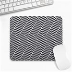 Escher Striped Black And White Plain Vinyl Large Mousepads Front