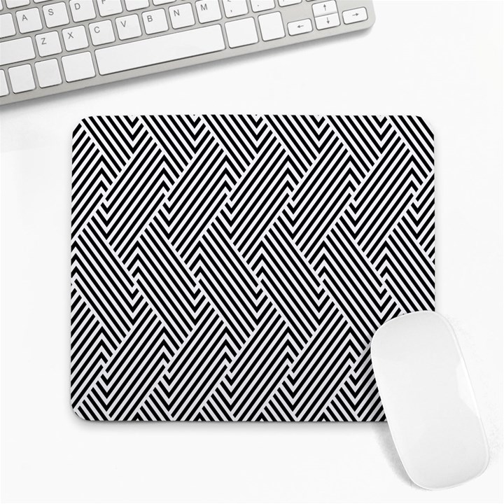 Escher Striped Black And White Plain Vinyl Large Mousepads