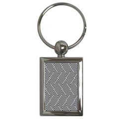 Escher Striped Black And White Plain Vinyl Key Chains (rectangle) 