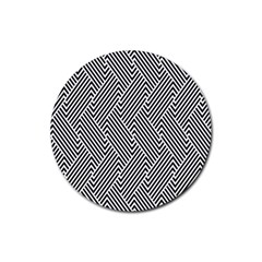 Escher Striped Black And White Plain Vinyl Rubber Coaster (round) 