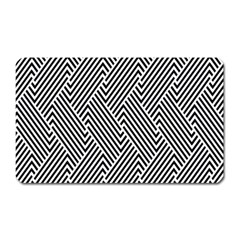 Escher Striped Black And White Plain Vinyl Magnet (rectangular)