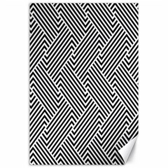 Escher Striped Black And White Plain Vinyl Canvas 24  X 36 