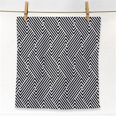 Escher Striped Black And White Plain Vinyl Face Towel by Mariart