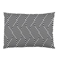 Escher Striped Black And White Plain Vinyl Pillow Case by Mariart