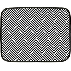 Escher Striped Black And White Plain Vinyl Double Sided Fleece Blanket (mini)  by Mariart