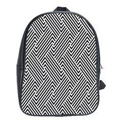 Escher Striped Black And White Plain Vinyl School Bags(large)  by Mariart