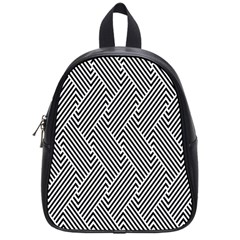 Escher Striped Black And White Plain Vinyl School Bags (small)  by Mariart