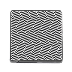 Escher Striped Black And White Plain Vinyl Memory Card Reader (square) by Mariart