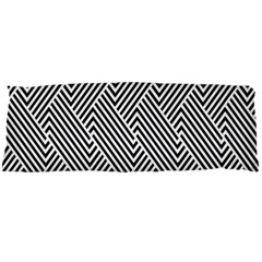 Escher Striped Black And White Plain Vinyl Body Pillow Case Dakimakura (two Sides) by Mariart