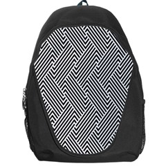 Escher Striped Black And White Plain Vinyl Backpack Bag by Mariart