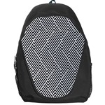 Escher Striped Black And White Plain Vinyl Backpack Bag Front