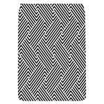 Escher Striped Black And White Plain Vinyl Flap Covers (L)  Front