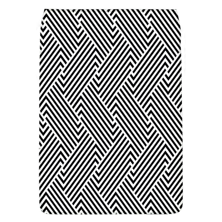 Escher Striped Black And White Plain Vinyl Flap Covers (L) 