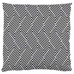 Escher Striped Black And White Plain Vinyl Standard Flano Cushion Case (one Side) by Mariart