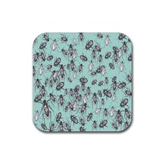 Cockroach Insects Rubber Coaster (square)  by Mariart