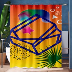 Leaf Star Cube Leaf Polka Dots Circle Behance Feelings Beauty Shower Curtain 60  X 72  (medium) 