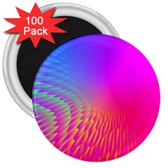 Light Aurora Pink Purple Gold 3  Magnets (100 Pack)