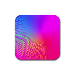 Light Aurora Pink Purple Gold Rubber Coaster (square)  by Mariart