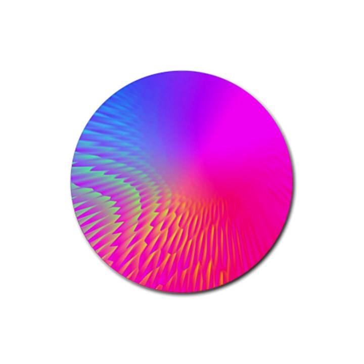 Light Aurora Pink Purple Gold Rubber Coaster (Round) 