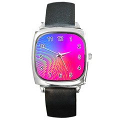 Light Aurora Pink Purple Gold Square Metal Watch by Mariart