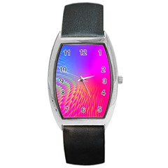 Light Aurora Pink Purple Gold Barrel Style Metal Watch by Mariart